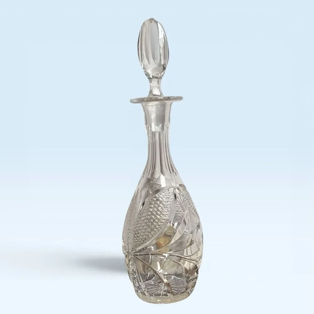 Vintage Castle Crystal Cut Lead Crystal Glass Decanter West Germany original